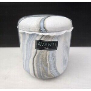 Avanti Blue Waves Jar Covered Canister Faux Marble Swirl Bathroom Vanity NEW